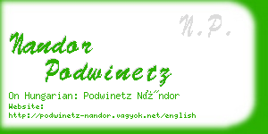 nandor podwinetz business card